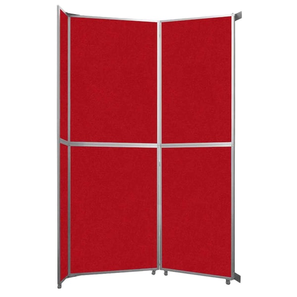 Operable Wall Folding Room Divider 7'11" x 12'3" Red Fabric